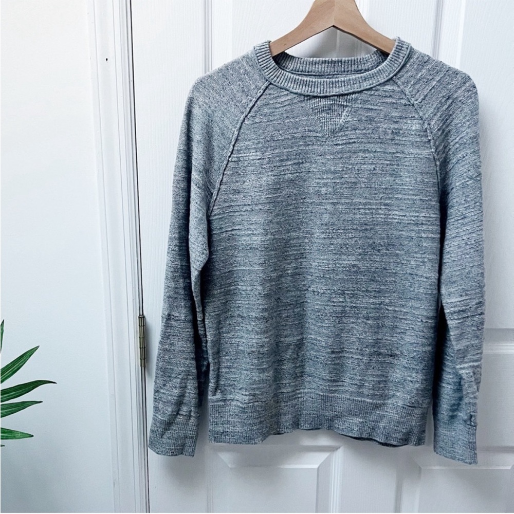 Gap Cotton Slub Crew Neck Sweater in Gray